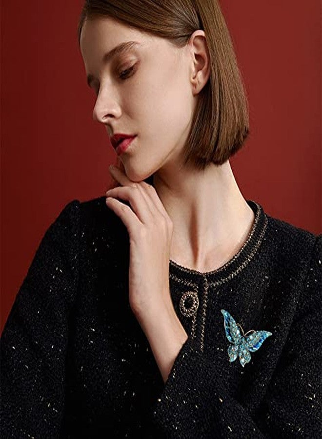 DSADKI Variety Styles Butterfly Brooch - Multi-Color Rhinestone Crystal Brooch Pin Cute Butterfly Shape Corsages Brooches Decoration Gift for Women Girls (STY3) - Image 5
